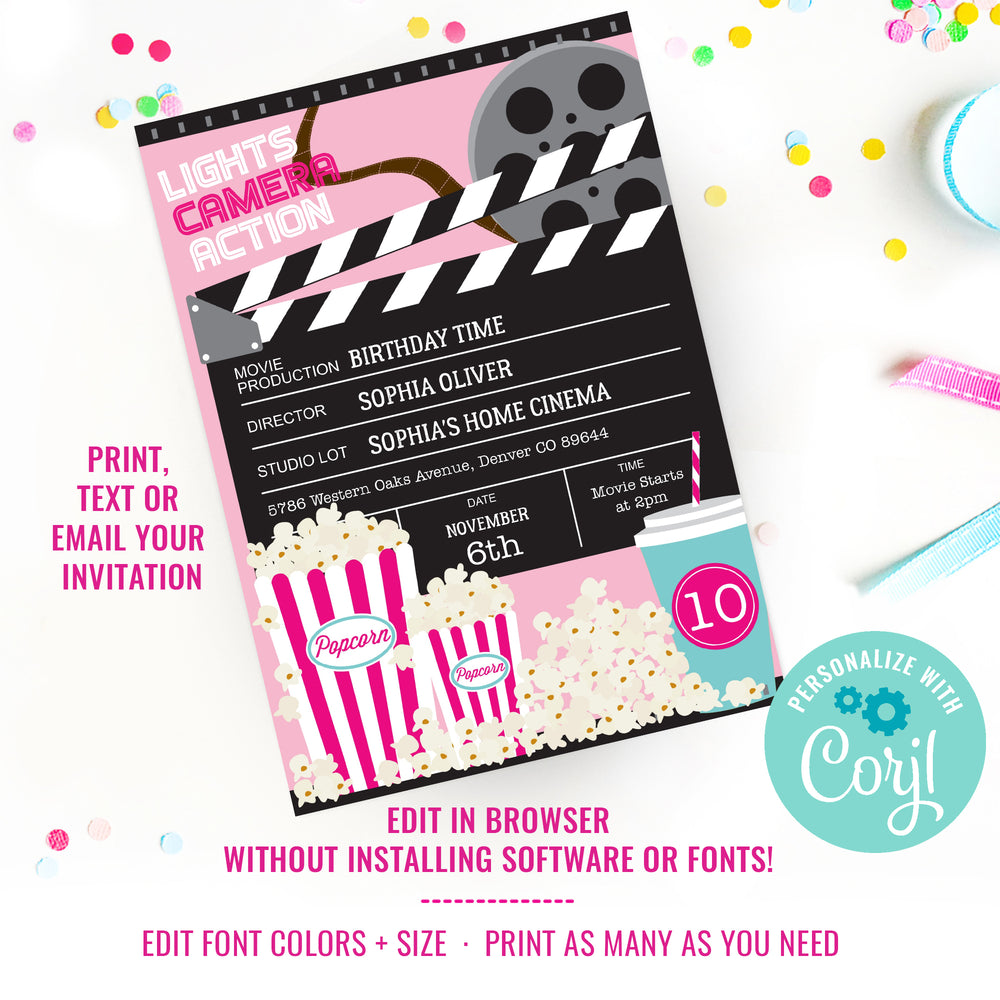 movie invitations