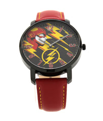 The Flash The Fastest Man Alive Men's or Women's Genuine Leather Water Resistant Chronograph Watch DC Comics