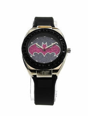 Batman Batgirl Pink Emblem Strap Watch