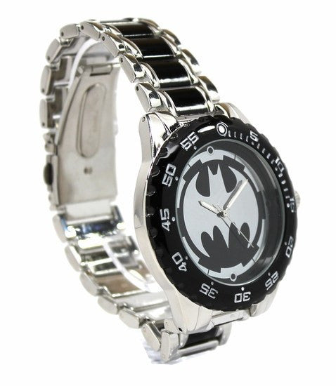 Batman Logo Watch with Black Metal Bracelet Band (BAT8025) –  