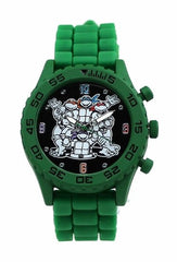 Teenage Mutant Ninja Turtles TMNT Group Shot Green Rubber Strap Watch