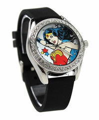 Wonder Woman Black Rubber Strap Character Watch