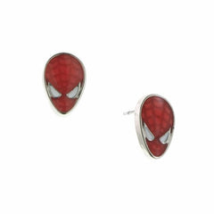 Spiderman Red Enamel Face Stud Earring