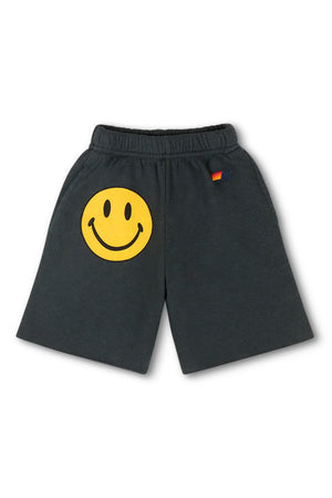 AVIATOR NATION SMILEY KIDS SWEATSHORTS - CHARCOAL - Kitson LA