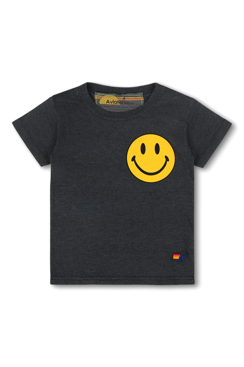AVIATOR NATION KIDS SMILEY 2 TEE - CHARCOAL
