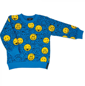 KIDS BLUE MONSTER SMILEY CREWNECK - Kitson LA