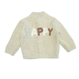 HAPPY CHUNKY KNIT BUTTON SWEATER - Kitson LA