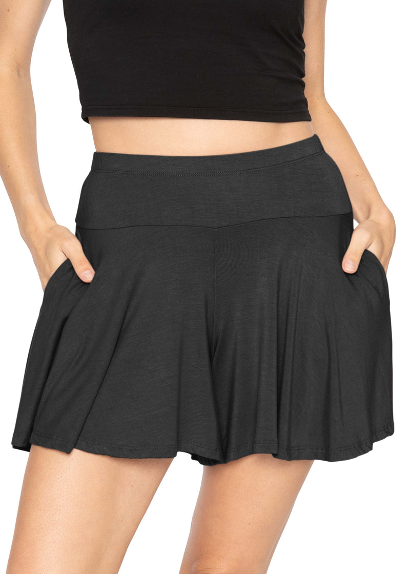 Women's Junior and Plus Size Flowy Skort Wide Leg Shorts (Skirt / Shor –  Stretch Is Comfort