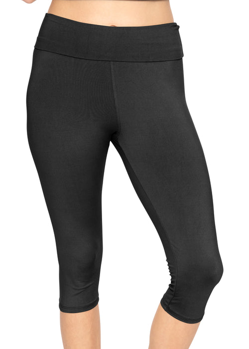 Buy Ferrieswheel Story Women Opaque Yoga Pants Capri Under Skirt Leggings 4  Way Stretch Cropped Shorts Black at