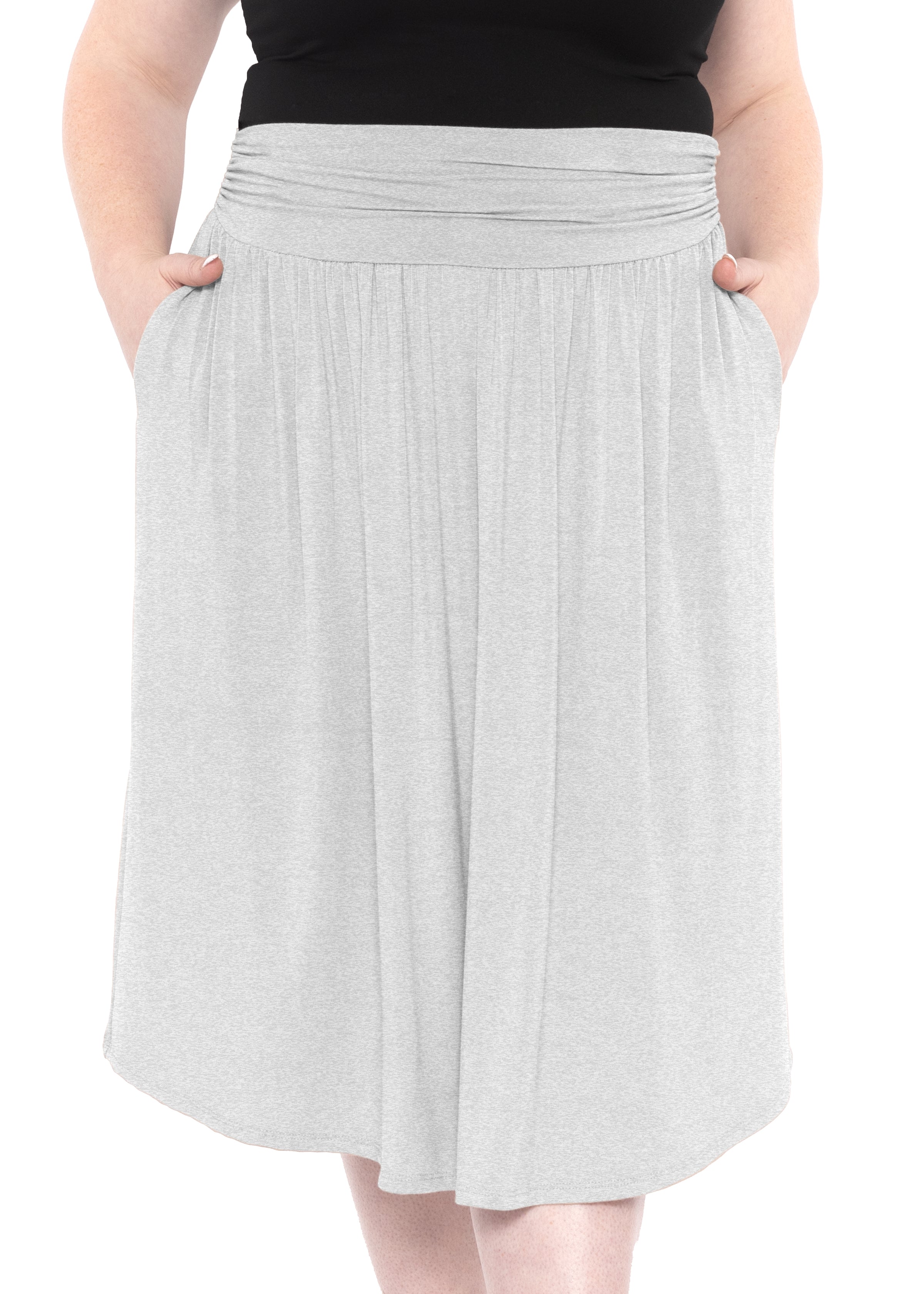 Stretch Is Comfort Women's Rounded Midi Pocket Skirt