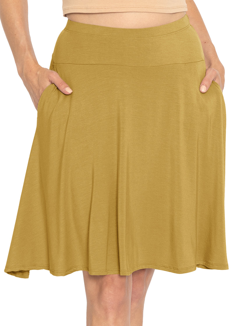 Stretch is Comfort Women's Regular and Plus Size A-Line Skirt with Pockets  – Stretch Is Comfort