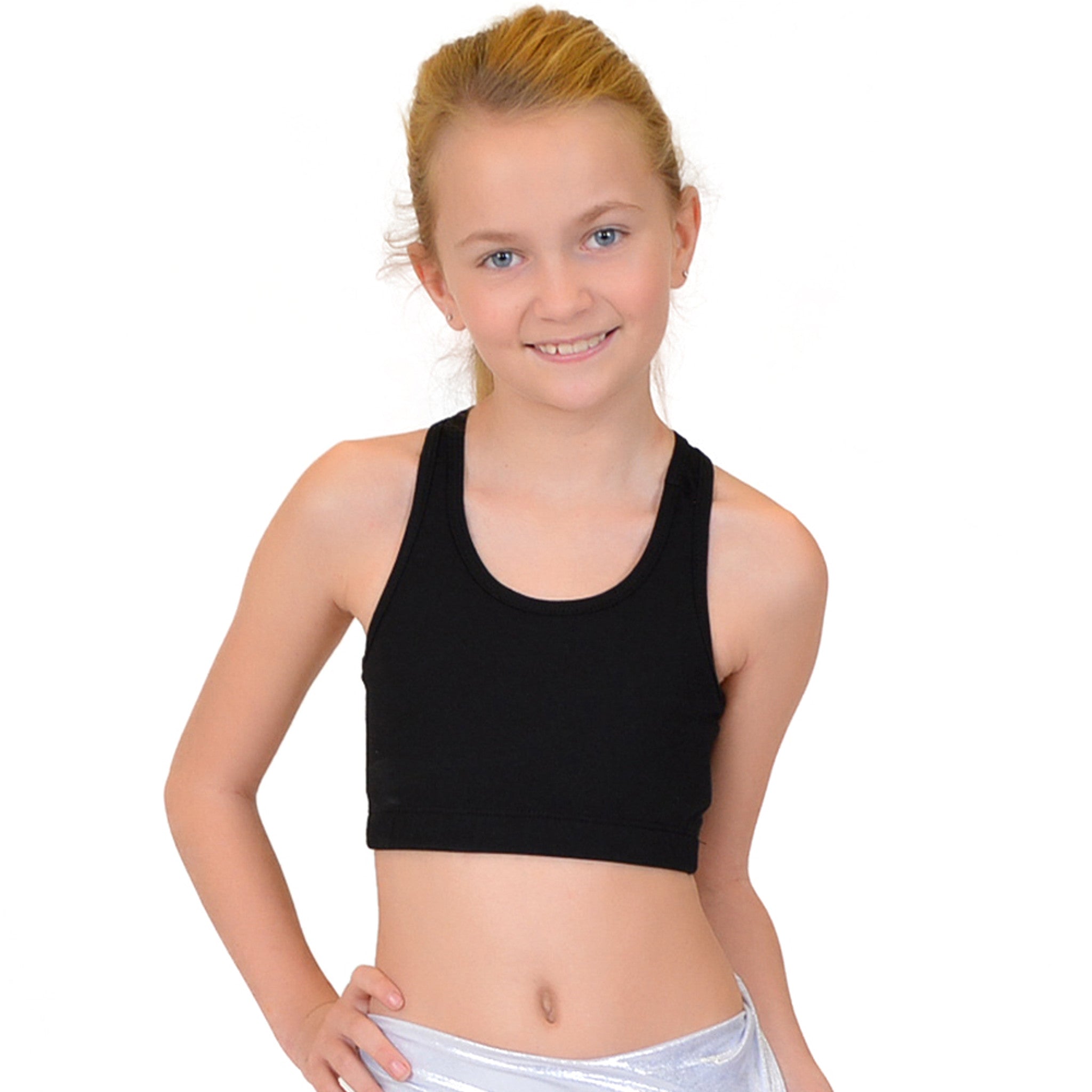 Stretch is Comfort Girl's Racerback Cotton Sports Bras Stretch Is Comfort