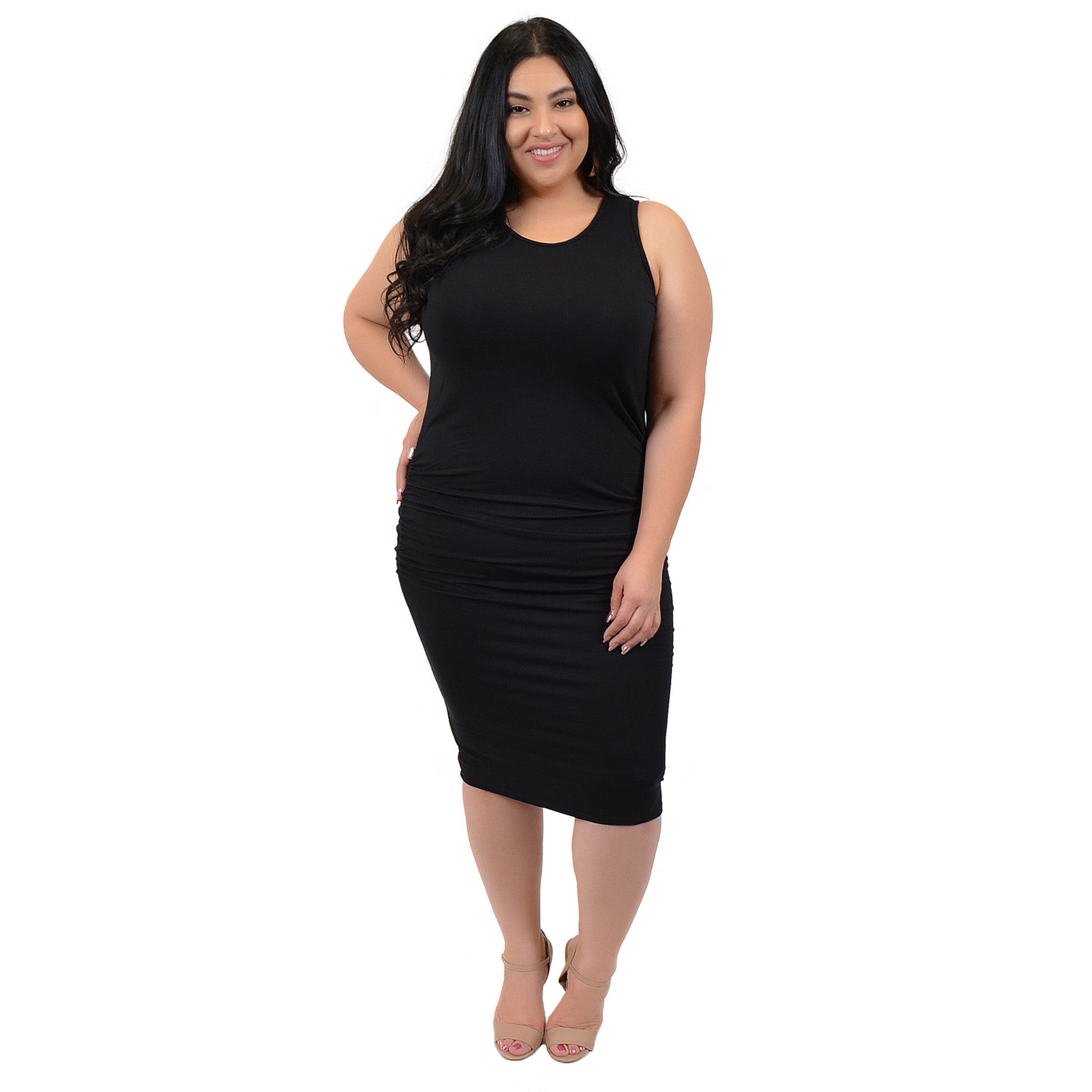 plus size black tank dress