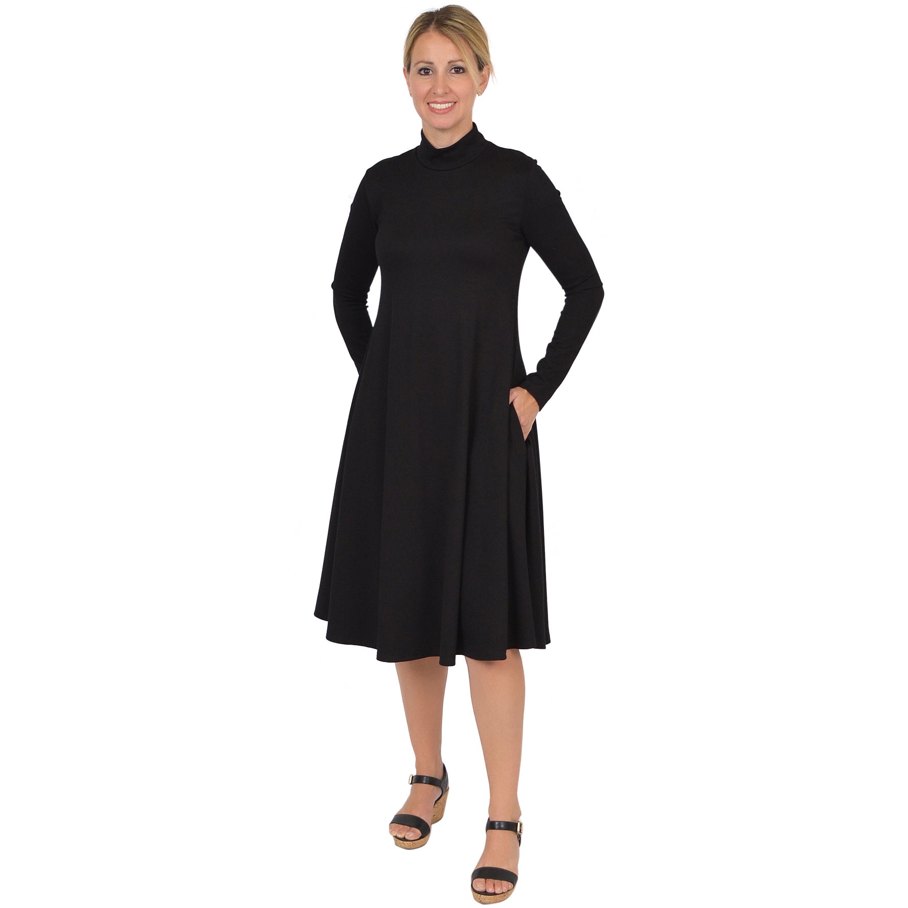 Download Women's Brooklyn Mock Neck Long Sleeve Dress