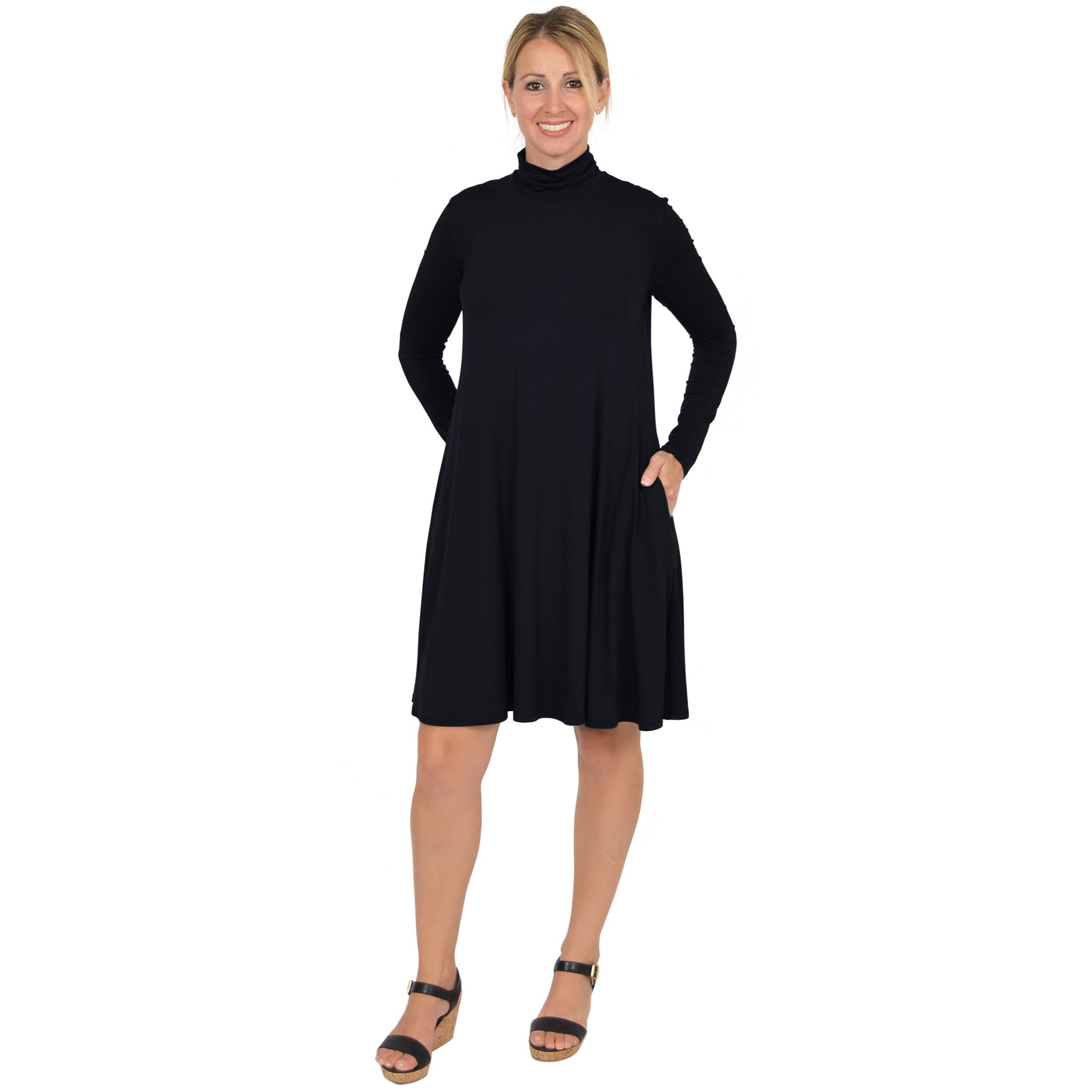 black turtleneck dress plus size