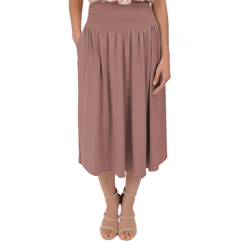 Stretch Is Comfort Women’s Plus Size Rounded Midi Pocket Skirt