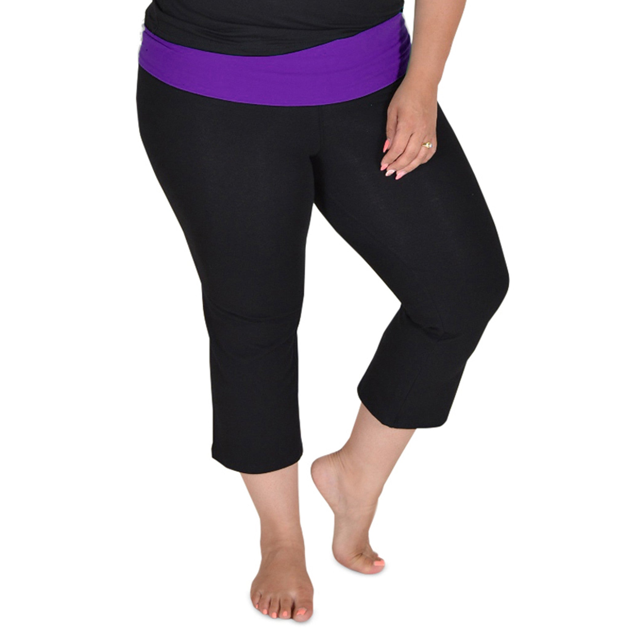 TARSE Women's Capri Yoga Pants Loose Soft Drawstring Workout