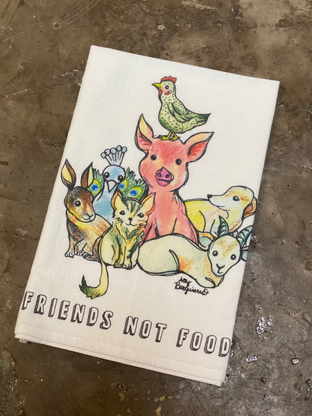 Friends Not Food Tea Towel from Cocoally