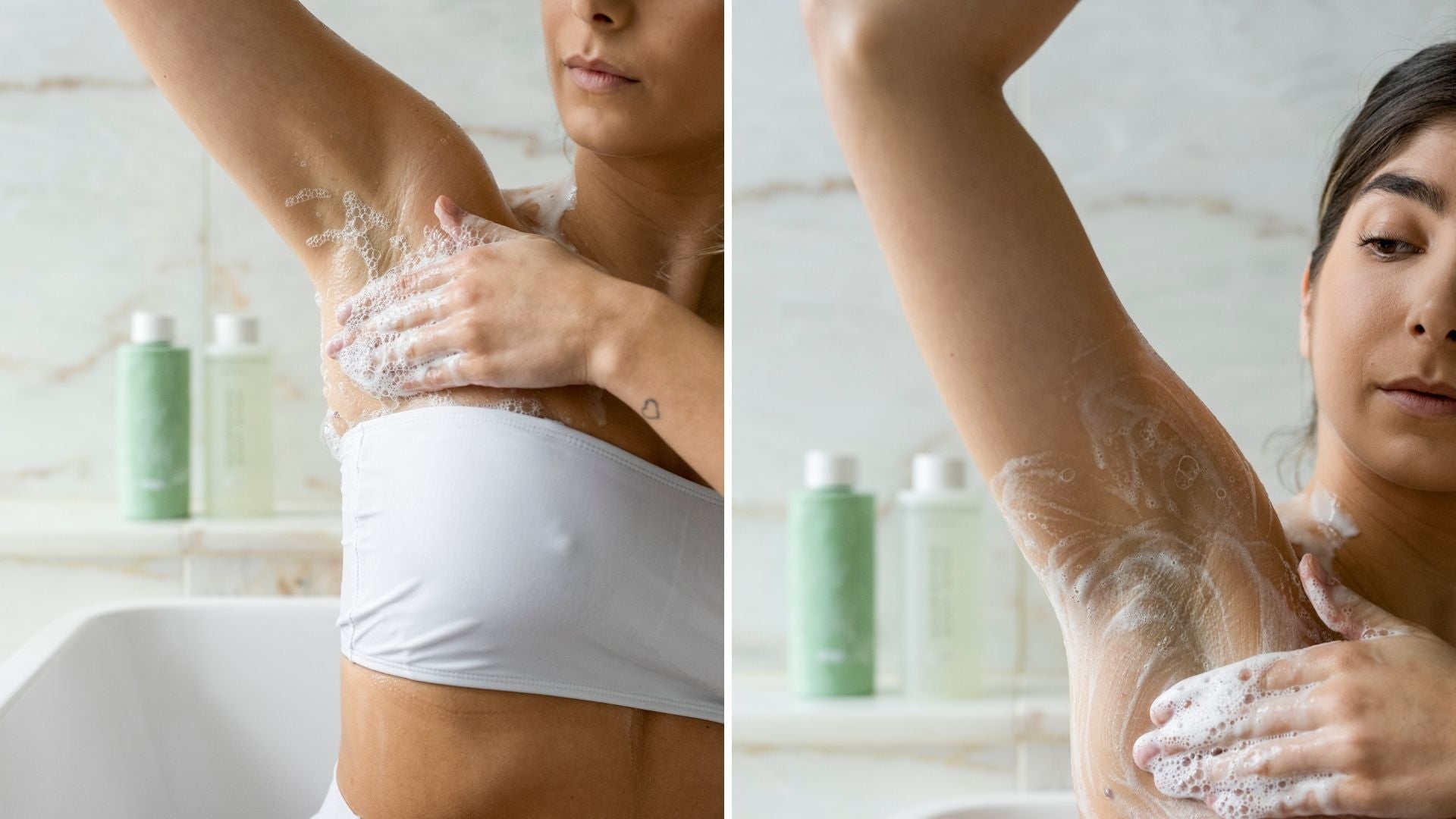 Wash your armpit with warm water to prevent ingrown hairs