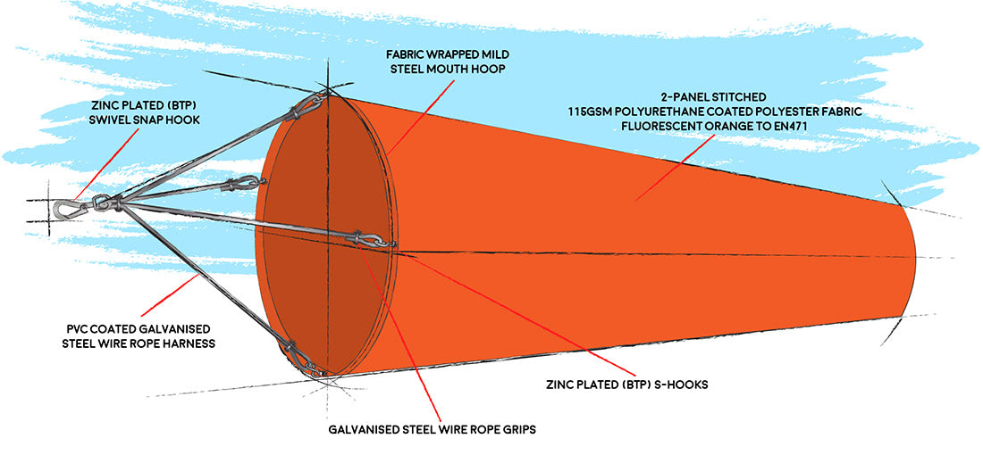 Ecomony Windsock Orange Sky