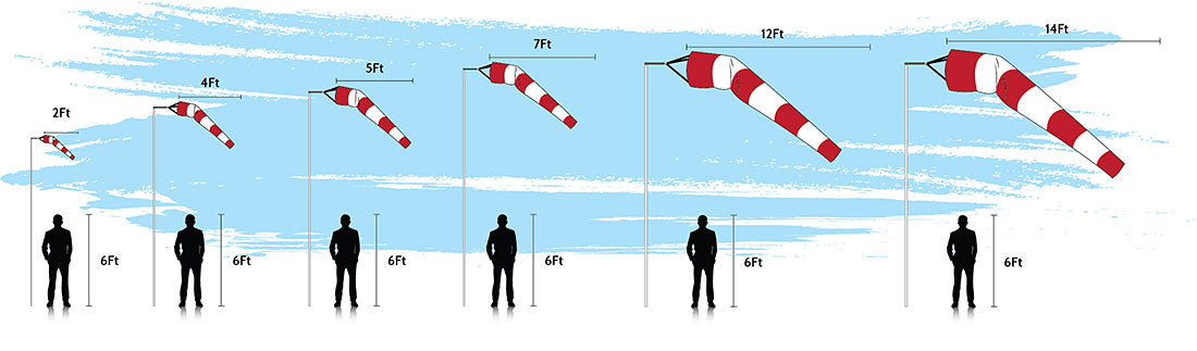 Striped Windsock Scale Diagram, Falcon Striped Windsock