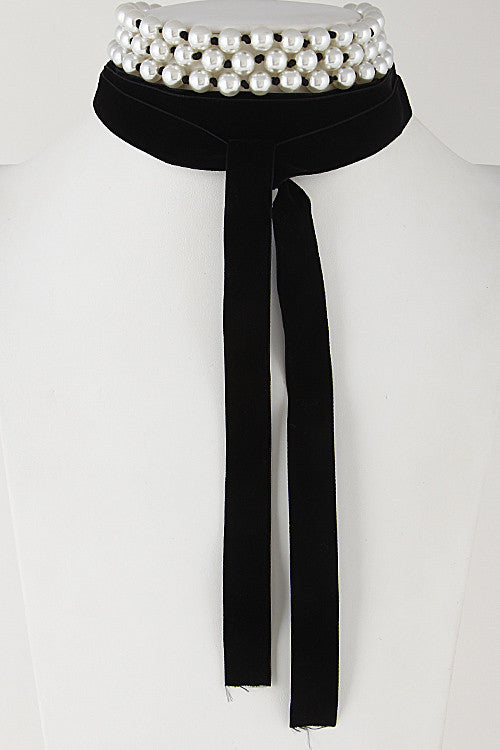 black velvet tie choker