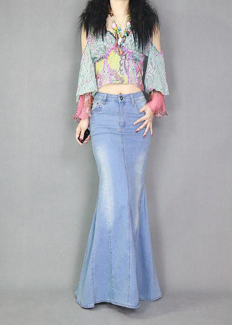 mermaid denim skirt