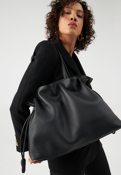 Black Leather Tote Bag