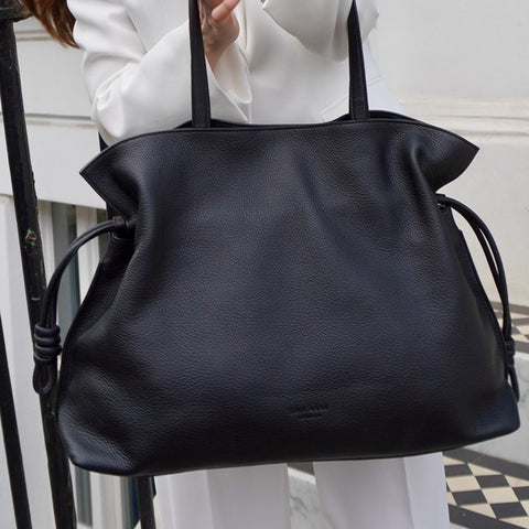 Esin Akan Emma black leather tote bag