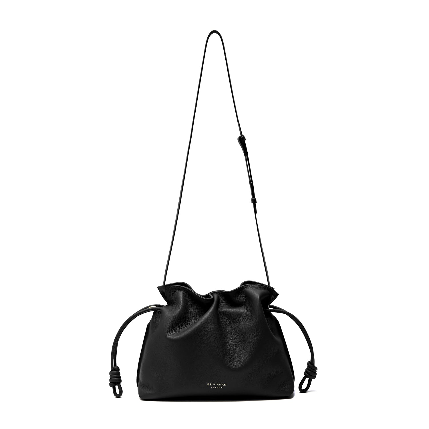 Midi Emma  Leather Crossbody Bag, Black - Esin Akan product image