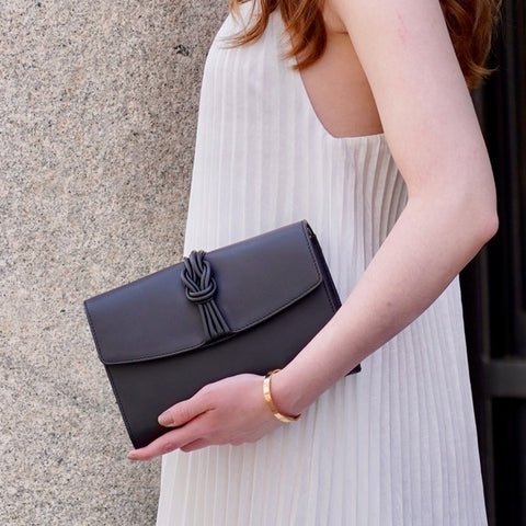 Esin Akan midi marylebone black clutch bag