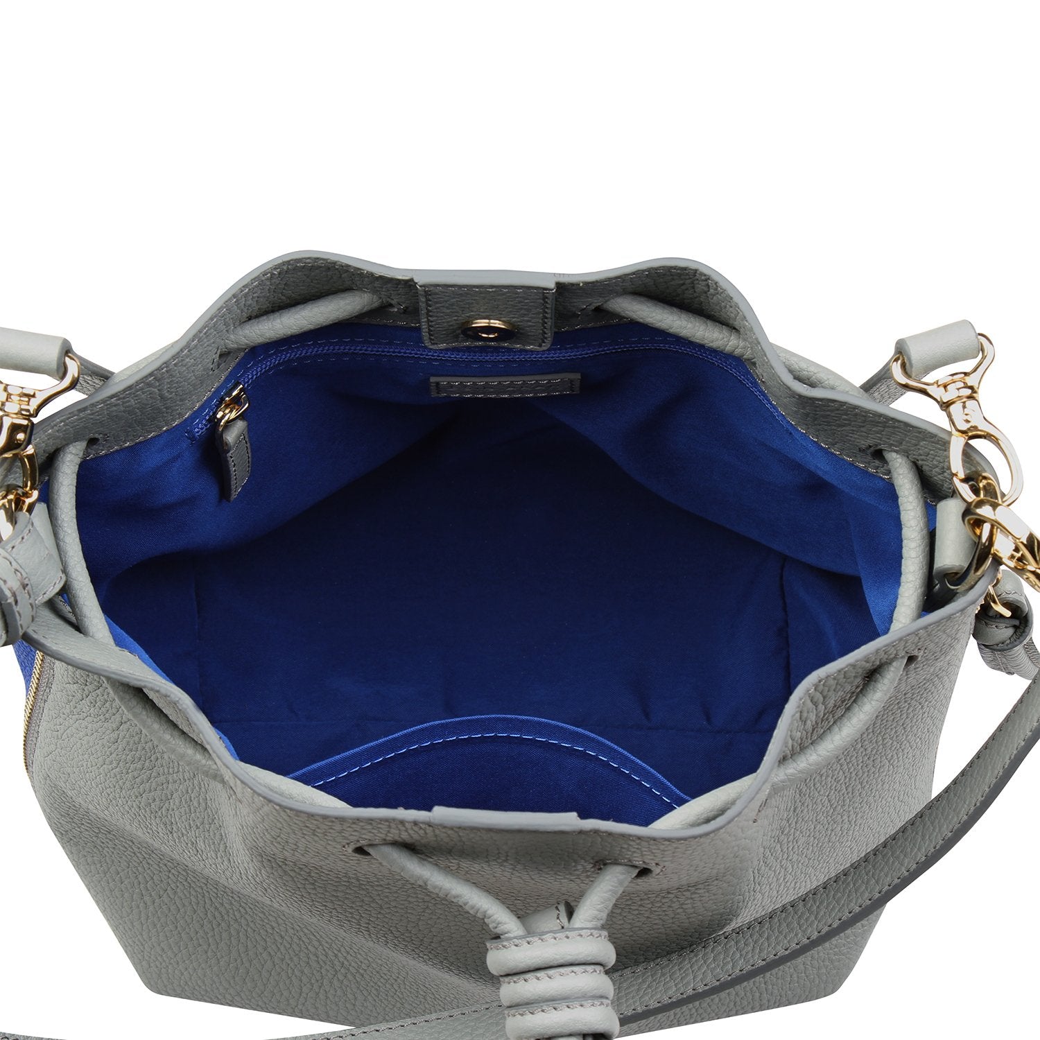 Notting Hill | Womens Leather Backpack Grey With Blue | Esin Akan