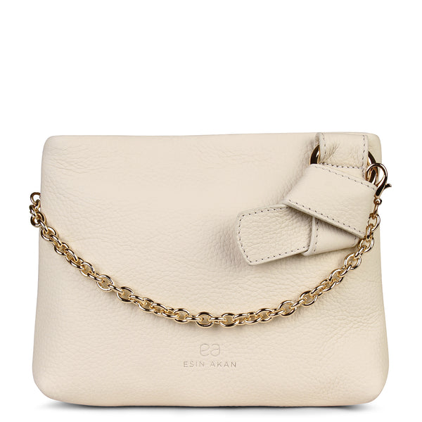 Mini Mayfair | Designer Clutch Bag in White | Esin Akan