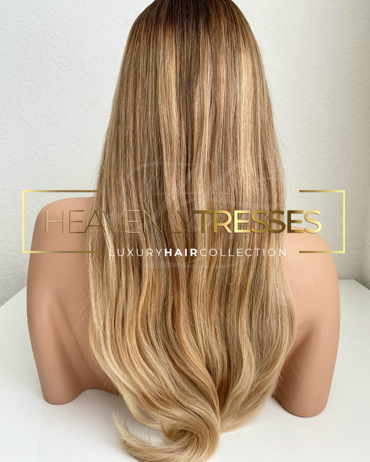 Luxury European Hair Wig: Brown Rooting w/ Natural Blonde Balayage -  Heavenly Tresses