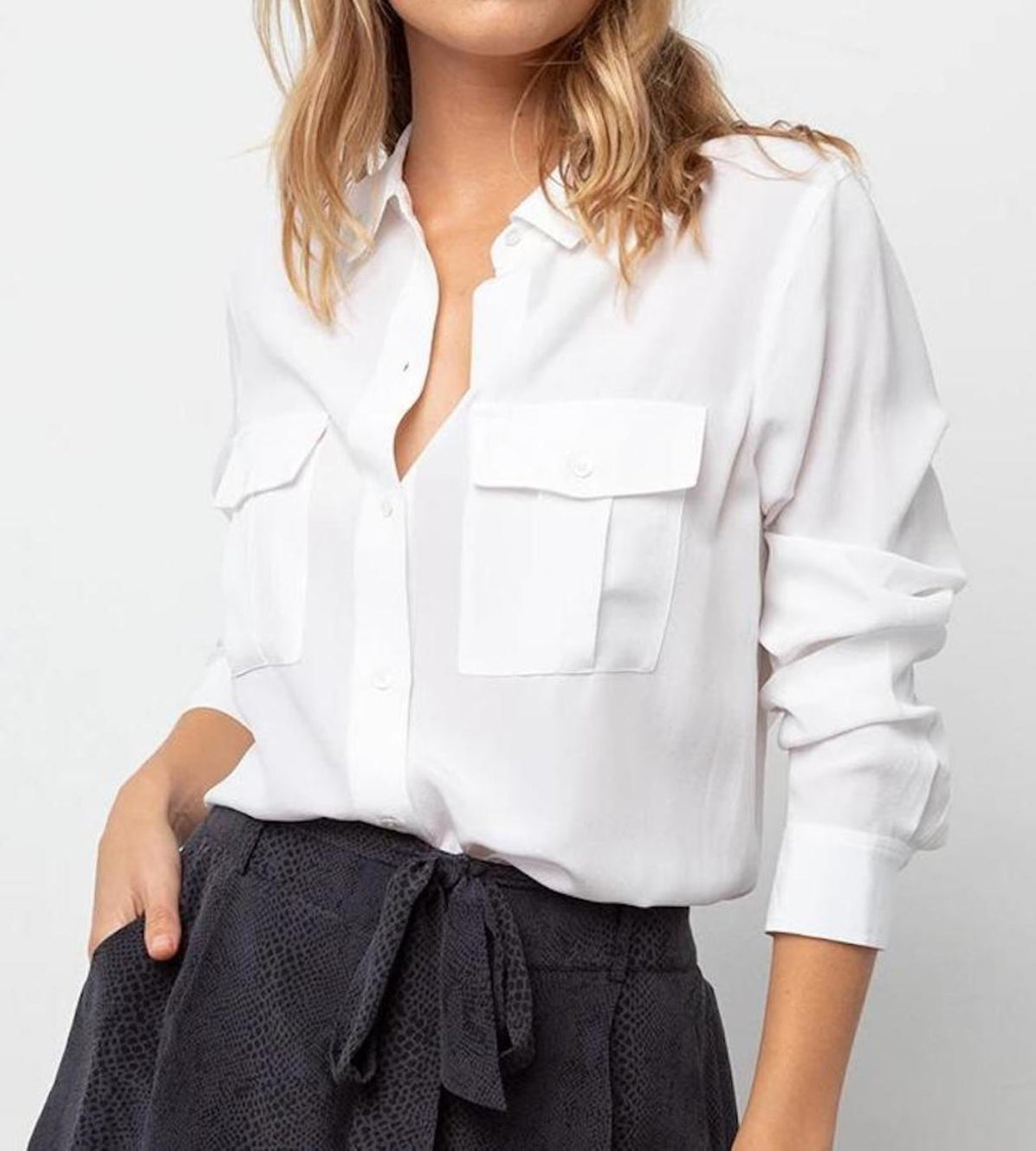 Rails Rhett Silk Blouse in Ivory — Wren Boutique