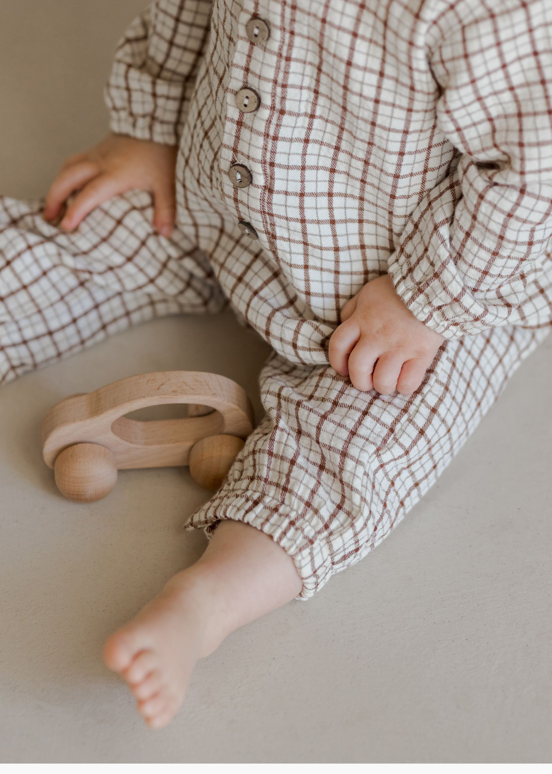 Woven Jumpsuit || Holiday Check-FINAL SALE