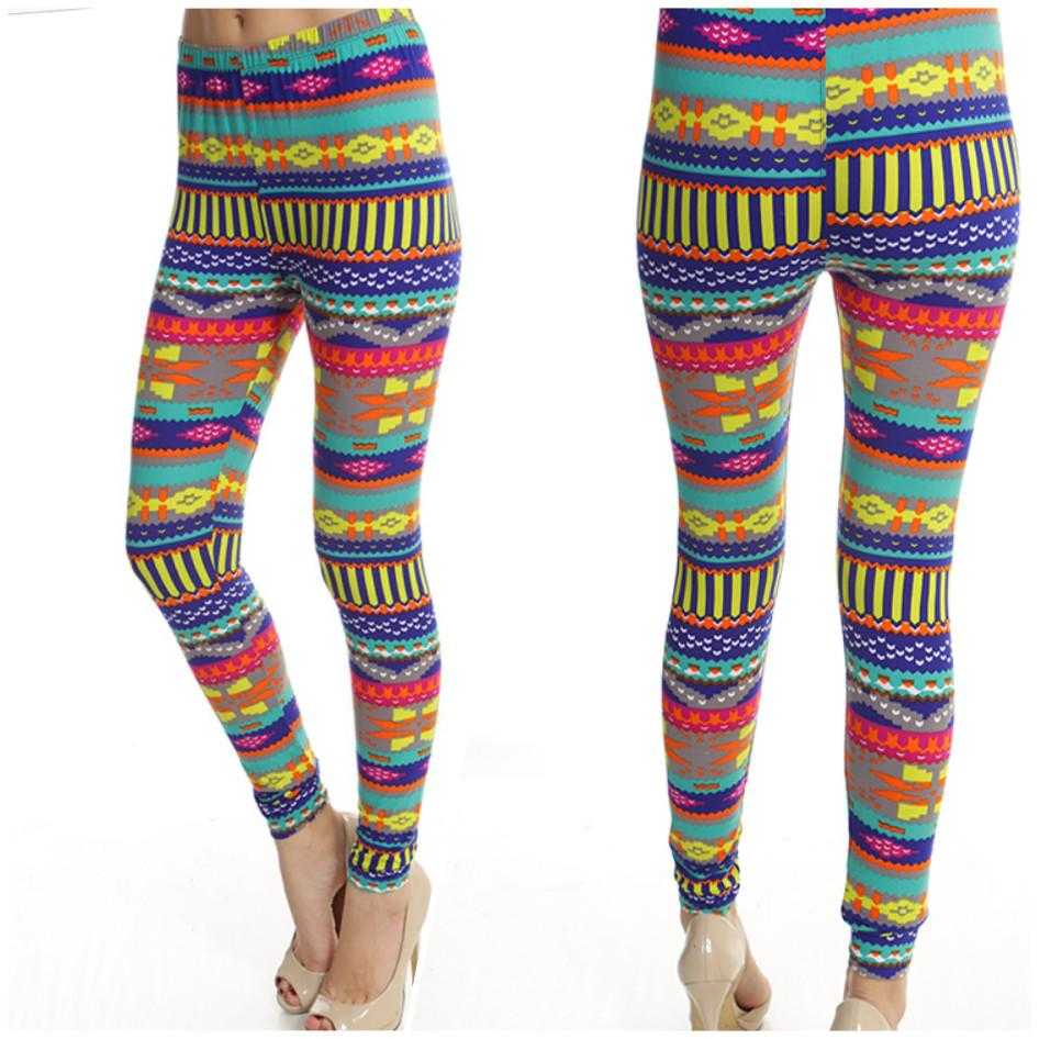 Elephant Aztec print Brushed Ankle Leggings - P/B – 4 THE LOVE OF THINGZ