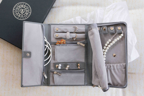 leather travel jewelry portfolio