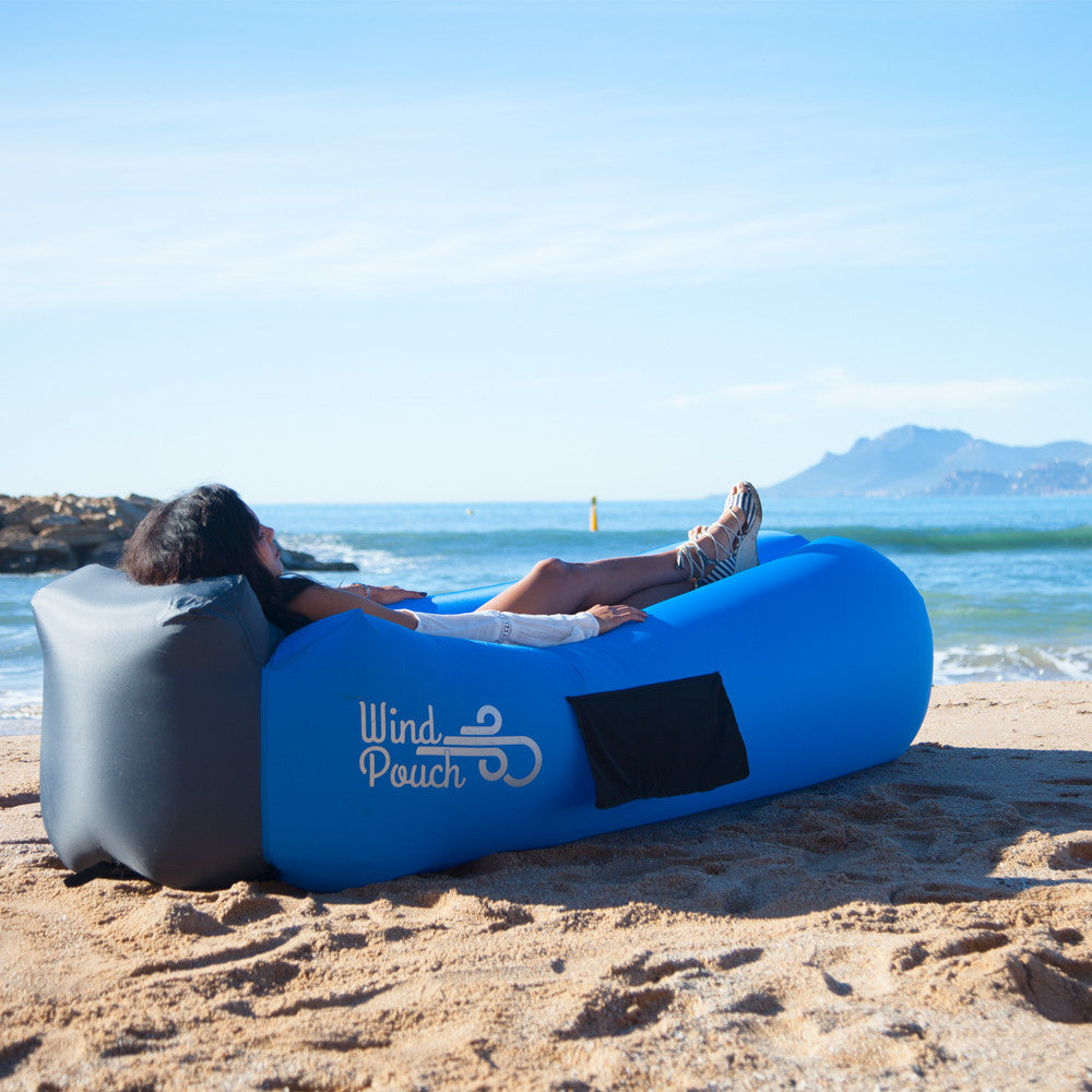 wind filled beach chair