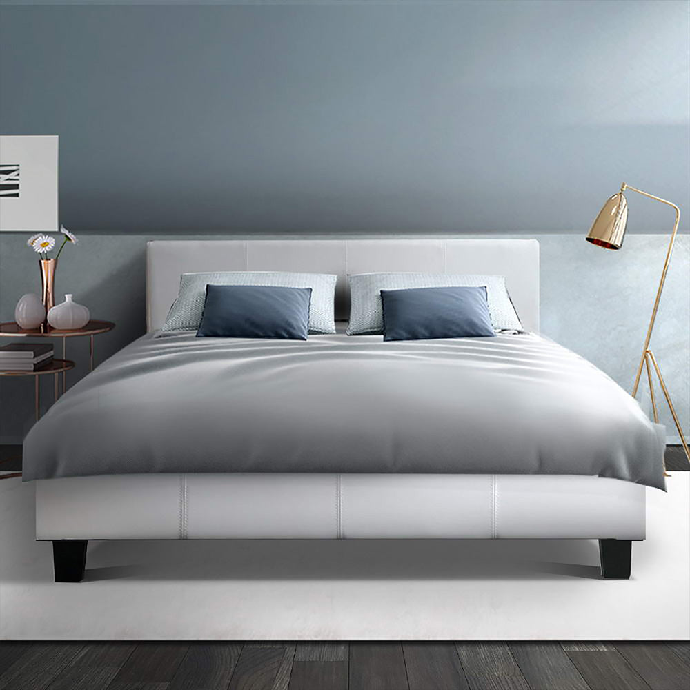 Image of Saturn Bed & Mattress Package - White Double