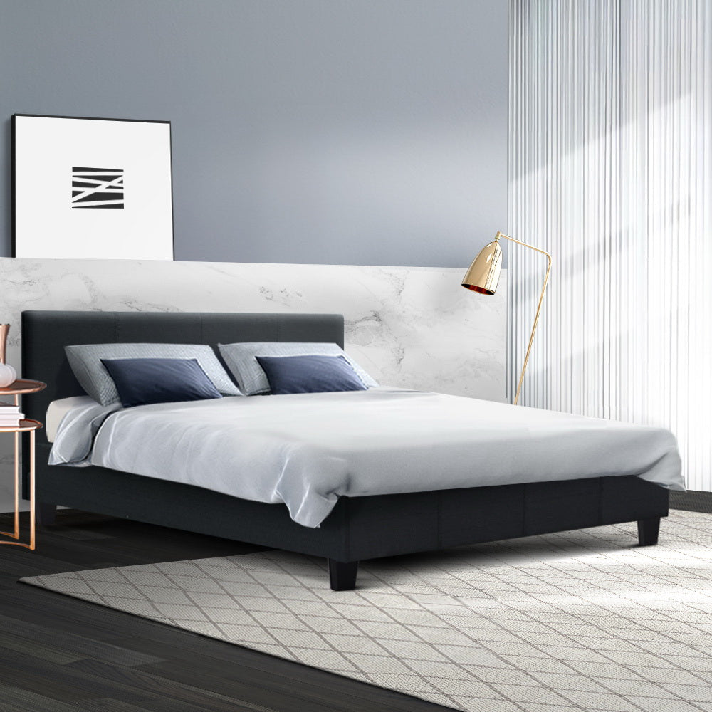 Image of Saturn Bed & Mattress Package - Charcoal Queen