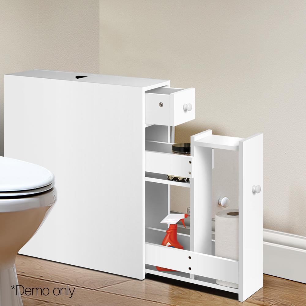 Buy Bathroom Storage Cabinet White Slim Online in Australia