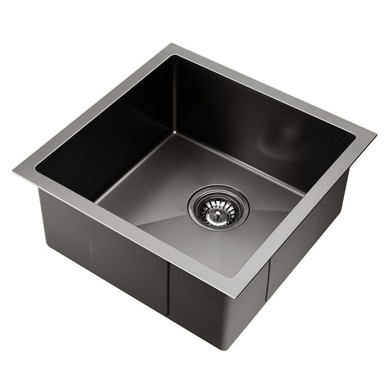 Buy Kitchen Sink With Waste Strainer Black 44 X 44cm