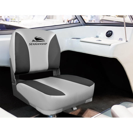 Buy Set of 2 Folding Swivel Boat Seats Seamanship - Grey & Black Online in  Australia – Factory Buys