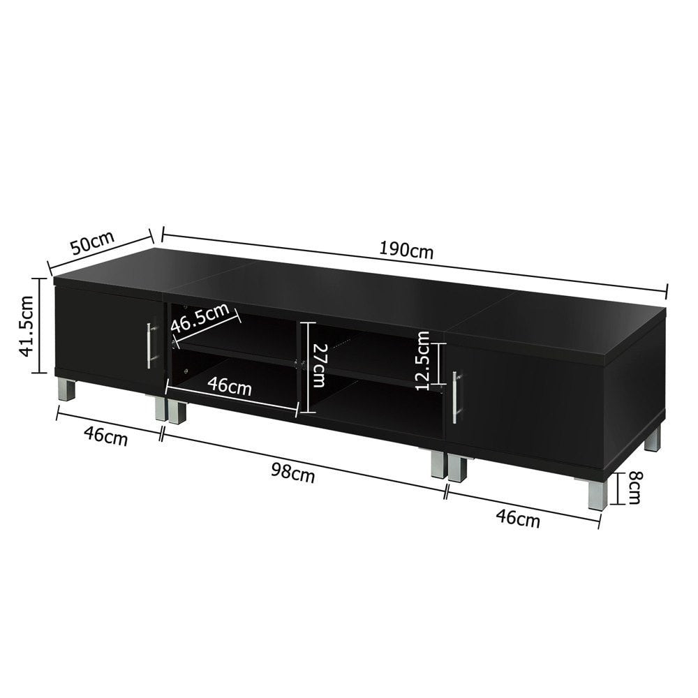 Buy TV Stand Entertainment Unit Lowline Cabinet Drawer Black Online in ...