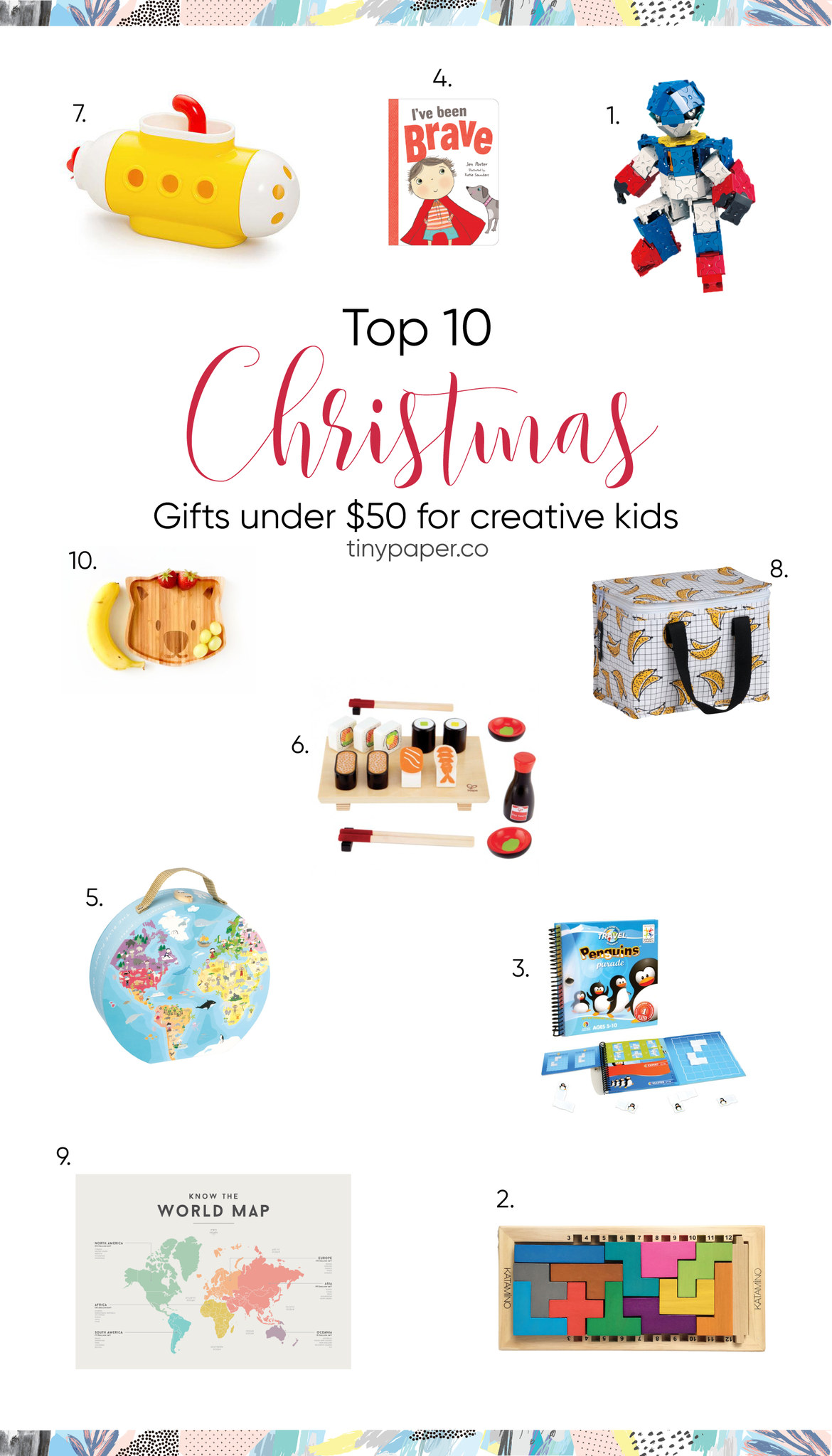 Top 10 Christmas Gifts Under $50 for Creative Kids | Tiny Paper Co. 