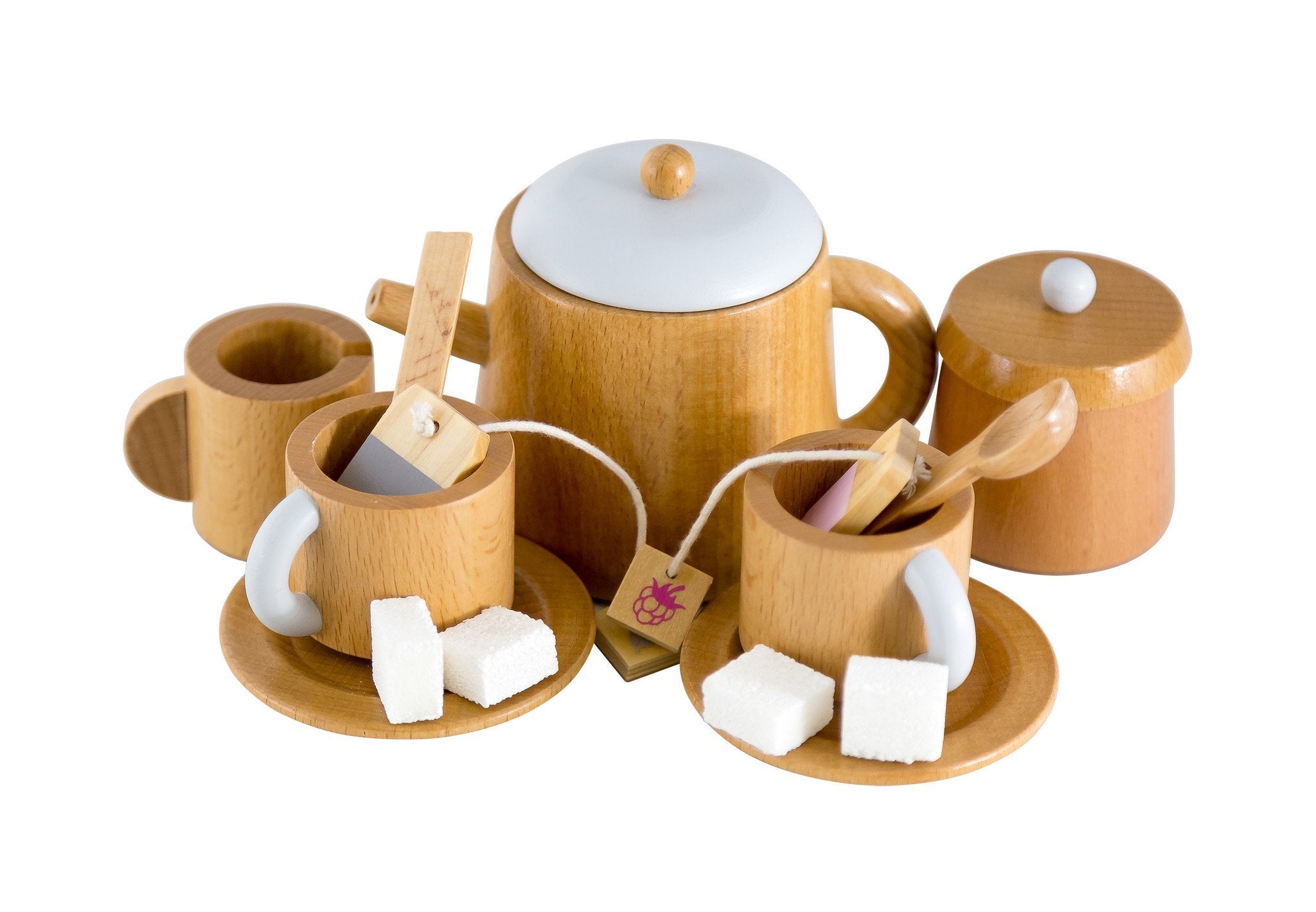 natural wooden tea set