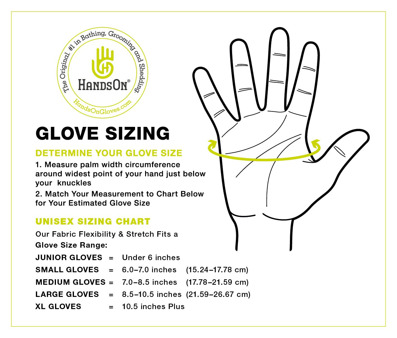 HandsOn Gloves Sizing Chart