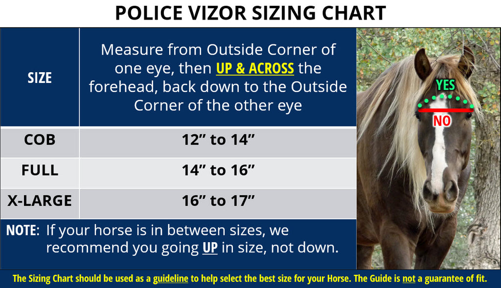 Mounted Patrol Police Vizor Sizing Chart