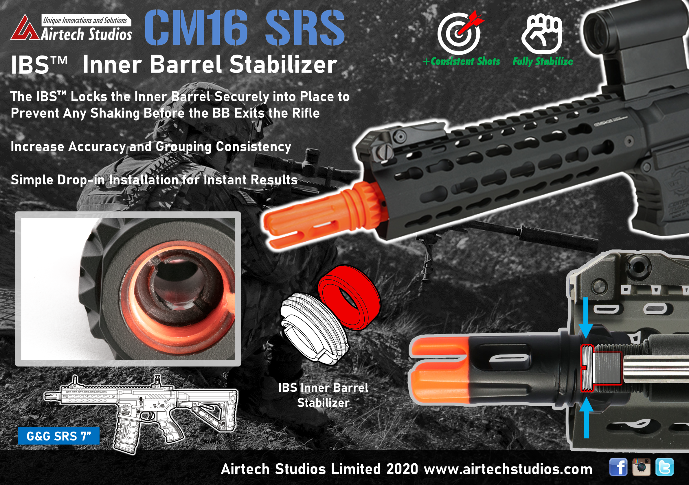 G G Cm16 Srs 7 Ibs Inner Barrel Stabilizer Airtech Studios